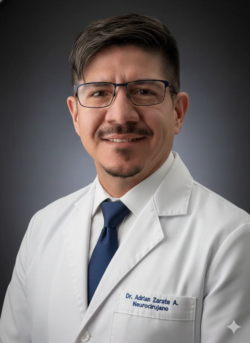Retrato del Dr. Adrián Zárate Azócar, Neurocirujano especialista en columna en Clínica MEDS.
